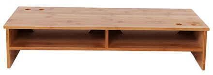 Monitor Stand Riser Met Organizer Bamboe Monitor Screen Verhoogd Plank Bureau Opbergdoos Rack