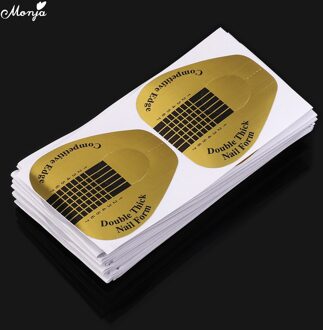 Monja 100 Stuks Nail Art Franse Golden Horseshoe Vorm Vorm Acryl Uv Gel Tips Uitbreiding Gids Stencil Folie Sticker Manicure gereedschap