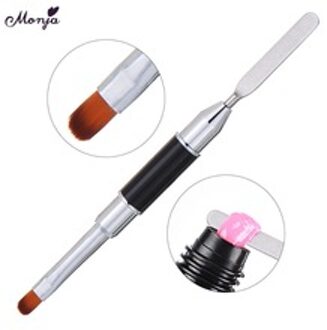 Monja Dual End Nail Art Acryl UV Poly GEL Extension Builder Pen Brush Nail Gel Coating Verwijderen Spatel Stok Manicure tool