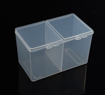 Monja Nail Art 2 Kleuren Clear Compartimenten Houder Organizer Container Gel Polish Remover Schoonmaken Wattenschijfje Wattenstaafje Opbergdoos wit