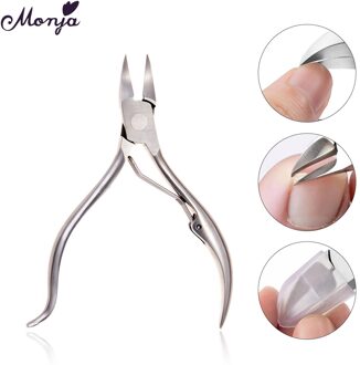 Monja Zilveren Nail Art Rvs Cuticle Schaar Nipper Nail Rand Snijden Verwijderen Dode Huid Cutter Nagelknipper Manicure Tool