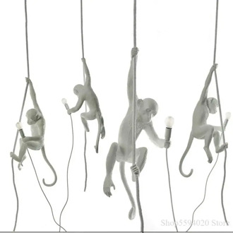 Monkey Pendant Light Seletti Hanging Lamp Monkey Lamp Lustre with E27 Led Bulb Kid Monkey Lamp Luminaire Home Loft Decor Fixture