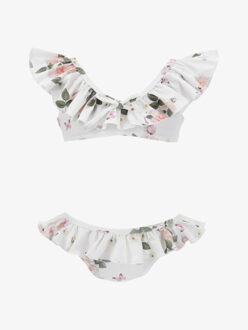 Monnalisa Meisjes bikini flowers Wit - 104