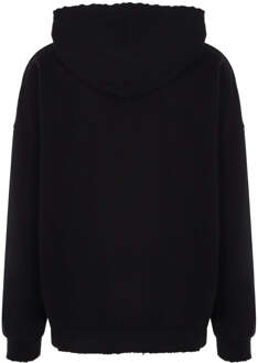 monogram statement logo zwarte hoodie