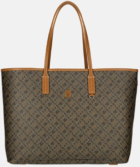 Monoplay leather handle tote black/tan mix Bruin