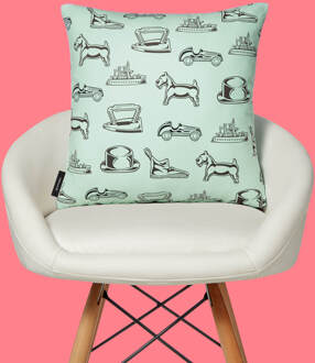 Monopoly Boot Letterpress Square Cushion - 50x50cm - Soft Touch