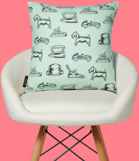 Monopoly Car Letterpress Square Cushion - 40x40cm - Soft Touch