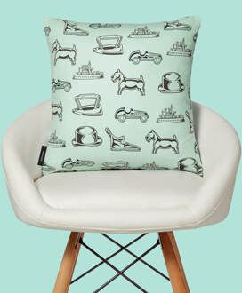 Monopoly Dog Letterpress Square Cushion - 60x60cm - Soft Touch