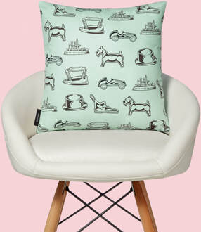 Monopoly Hat Letterpress Square Cushion - 60x60cm - Soft Touch
