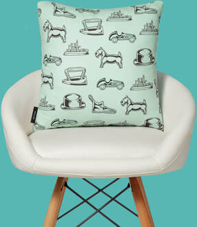 Monopoly Iron Letterpress Square Cushion - 60x60cm - Soft Touch