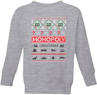 Monopoly Kids' Christmas Sweatshirt - Grey - 122/128 (7-8 jaar) - Grijs - M