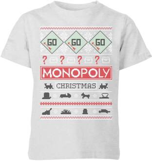 Monopoly Kids' Christmas T-Shirt - Grey - 122/128 (7-8 jaar) Grijs - M
