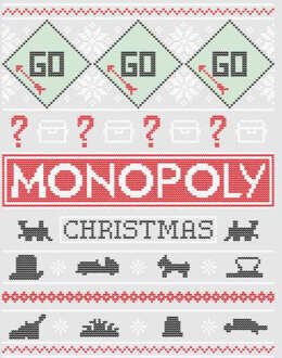 Monopoly Men's Christmas T-Shirt - Grey - 5XL Grijs