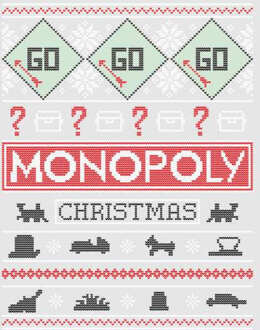 Monopoly Men's Christmas T-Shirt - Grey - M Grijs