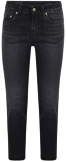 Monroe Skinny Jeans - Enkel Lengte, Skinny Fit Dondup , Black , Dames - W25,W32,W28,W31,W26