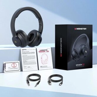 Monster Mission100 Over-Ear Headphones Portable Stereo Sound BT Headphones AI Noise Cancelling Wireless Headset for Travel Home Office