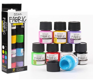 mont mart Textile fiber paint set 20ml*8 color wall painting hand-painted nail art paint body painting waterproof not fade