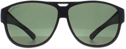 Montana Aviator Unisex Mat Grijs G15 Gepolariseerd FO6 Fit Over Bril Zonnebril Zwart - One Size