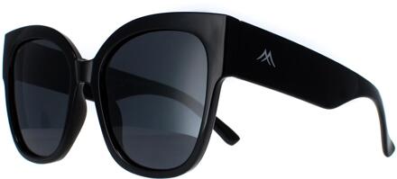 Montana MP73A glanzend zwarte smoke gepolariseerde zonnebril - maat