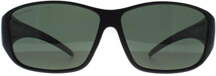 Montana Rechthoek Unisex Mat Zwart G15 Gepolariseerd FO4 Fit Over Bril Zonnebril