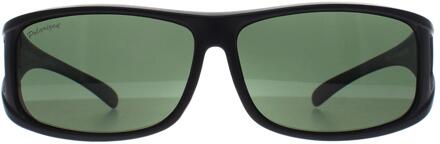 Montana Rechthoek Unisex Mat Zwart G15 Gepolariseerd FO5 Fit Over Bril Zonnebril