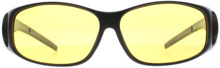 Montana Rechthoek Unisex Mat Zwart Geel Gepolariseerd MFO1 Fit Over Bril Nacht Rijden Zonnebril - maat