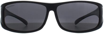 Montana Rechthoek Unisex Mat Zwart Rook Gepolariseerd FO5 Fit Over Bril Zonnebril