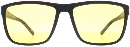 Montana Rechthoekige Unisex Zwart Geel Gepolariseerde MP198 Nachtrijzonnebril - One Size