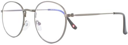 Montana Round Gunmetal Gray unisex vrouwelijke bril frames - maat Grijs
