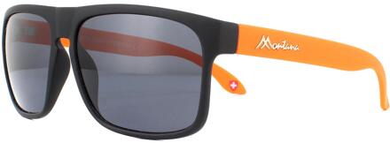 Montana Zonnebril MP37 D Zwart Met Oranje Rubbertouch Zwart Gepolariseerd - One Size