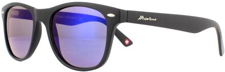 Montana zonnebril unisex vierkant matzwart/blauw (MS10)