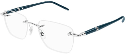 Montblanc Blauwe Optische Brillen voor Mannen Montblanc , Blue , Heren - 53 MM