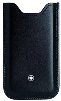 Montblanc meisterstück leather smartphone holder, formaat 7,3 x 13 cm., kleur zwart