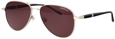 Montblanc Stijlvolle zonnebril Mb0345S Montblanc , Yellow , Heren - 57 MM