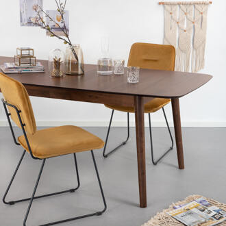 Montel eetkamertafel met vlinder uittrekbaar Walnoot. Bruin