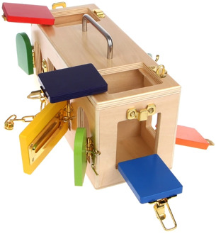 Montessori Colorful Lock Box Kids Children Educational Preschool Training Toys