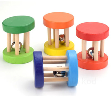 Montessori Educational Wooden toy 3D Puzzle Five-post rattle Wooden Sensory Mathematic Training Early Intellectual Learning Toy