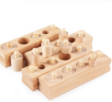 Montessori Educational Wooden Toys For Children Cylinder Socket Blocks Bead Set Toy Baby Development Practice And Senses