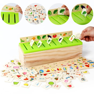 Montessori Educational Wooden Toys Kids Early Mathematical Knowledge Classification Cognitive Matching Box Gifts for Children