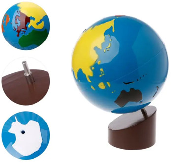 Montessori Geography Material Globe Of World Parts Kids Early Learning Toy