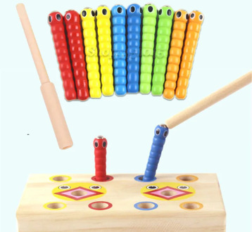 Montessori Math Toy Caterpillar Eats The Wand Kids Catch Worms Matching Pair Games Early Educational Interactive Math Toy