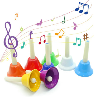 Montessori Musical Material Rhythm Band 8 Note Metal Hand Bells Instrument Teaching Aids Early Learning Educational Toys L1364H