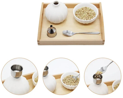 Montessori Practical Materials Preliminary Exercises Pouring/ Spooning/ Clipping Works for Kids 2~4.5years Early Educational Toy