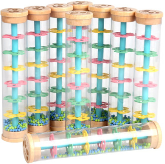 Montessori Raindrop Sound Toy Instrument Plastic Rainbow Hourglass Rain maker Rain Stick Toy Kids Educational Toys