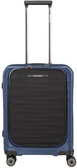 Mooby 4w Trolley S Frontpocket blue hardcase koffer pilotenkoffer Blauw - H 55 x B 40 x D 23 cm