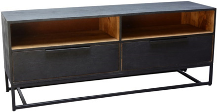 Moods Urban Living - TV meubel met 2 lades - Mango hout zwart - N.v.t.