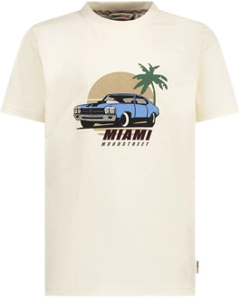 Moodstreet jongens t-shirt Ecru - 122-128