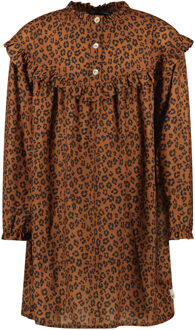 Moodstreet Meisjes jurk AOP luipaard - Toffee - Maat 134/140