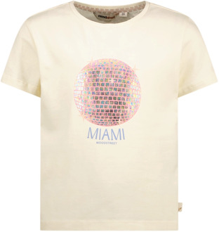 Moodstreet meisjes t-shirt Ecru - 98-104