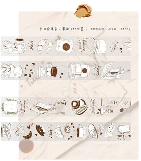 Moodtape Washi Tape Huisdier Transparantie Ontbijt Mooie Tape Scrapbooking Album Diy Handgemaakte Decoratie Sticker Maskingtape Papier jinrifenzaoan